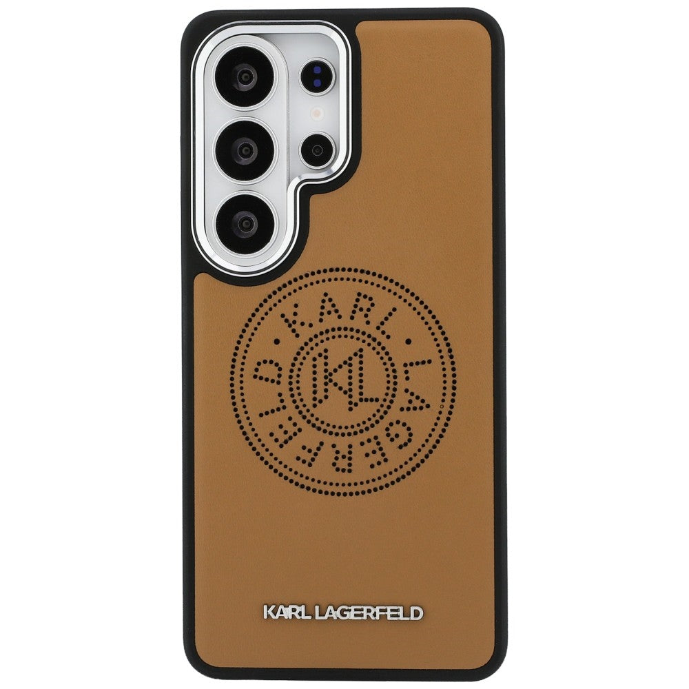 Étui MagSafe pour Samsung Galaxy S26 Ultra S948, Karl Lagerfeld, Karl Round Point Logo, Marron
