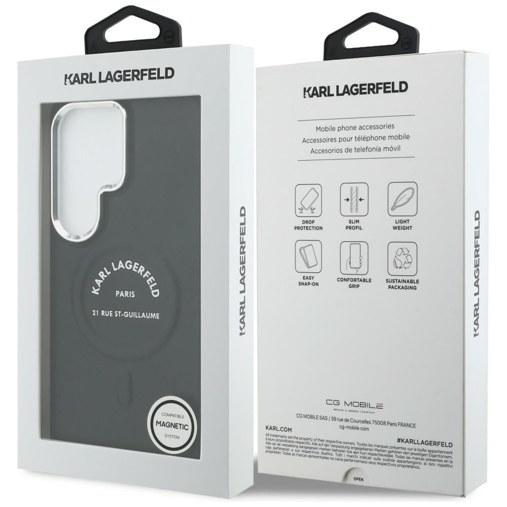 Étui MagSafe pour Samsung Galaxy S26 Ultra S948, Karl Lagerfeld, Logo Karl RSG, Noir