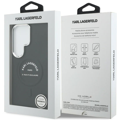 Étui MagSafe pour Samsung Galaxy S26 Ultra S948, Karl Lagerfeld, Logo Karl RSG, Noir