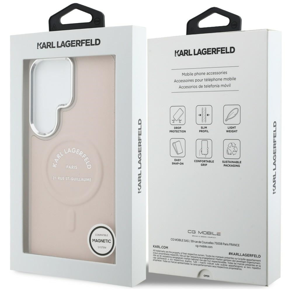 Étui MagSafe pour Samsung Galaxy S26 Ultra S948, Karl Lagerfeld, Logo Karl RSG, Rose