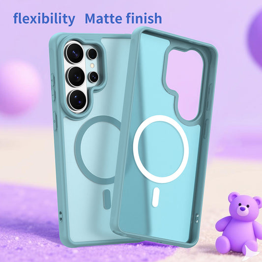 Étui MagSafe pour Samsung Galaxy S26 Ultra, Techsuit, HaloFrost II, Vert Clair