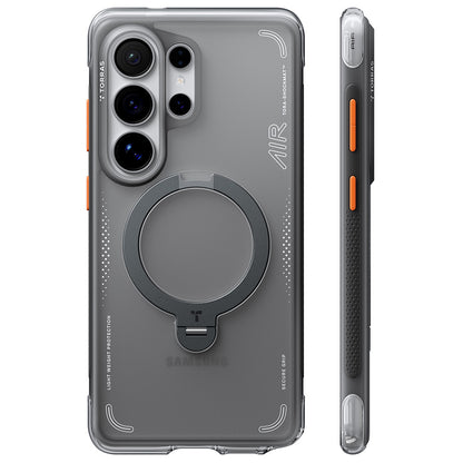 Coque MagSafe pour Samsung Galaxy S26 Ultra S948, Torras, Ostand Spin Air, Gris