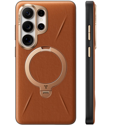 MagSafe Hülle für Samsung Galaxy S26 Ultra, Torras, QPRO Leather, Braun