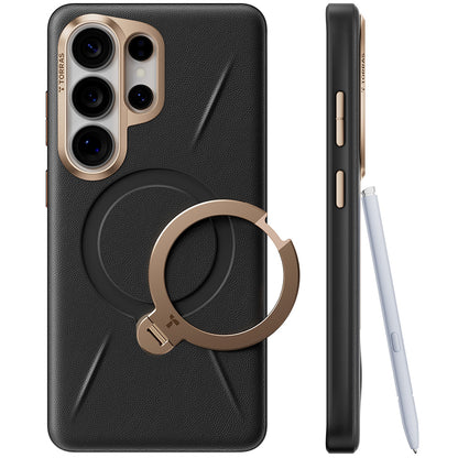 MagSafe hoesje voor Samsung Galaxy S26 Ultra, Torras, QPRO Leather, Zwart
