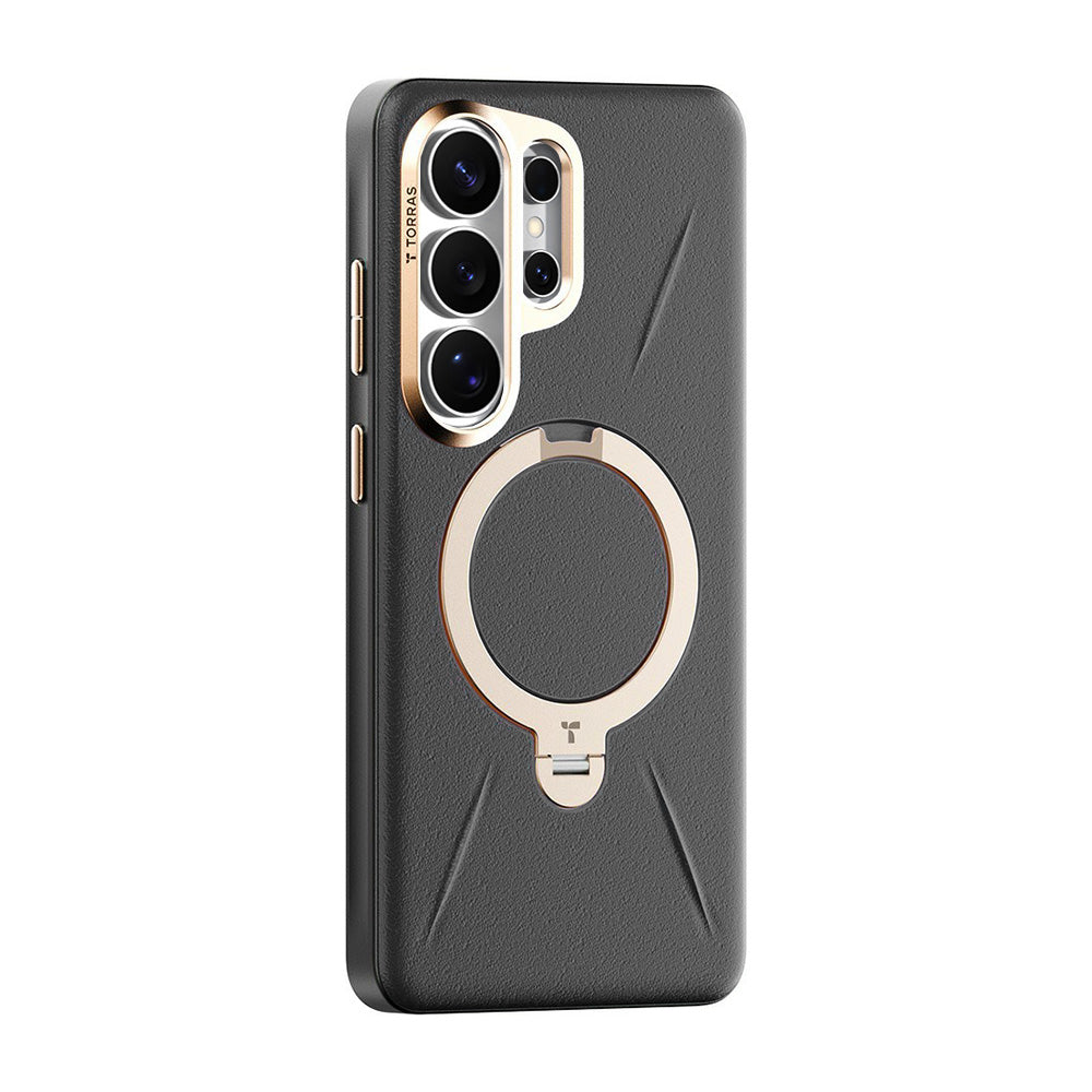 MagSafe hoesje voor Samsung Galaxy S26 Ultra, Torras, QPRO Leather, Zwart