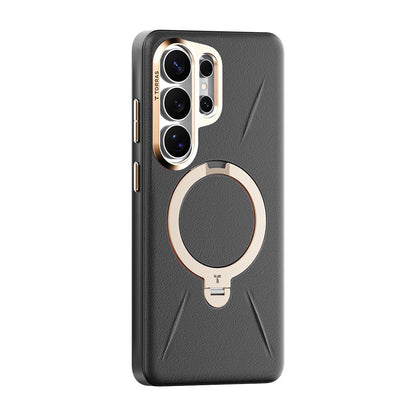 MagSafe hoesje voor Samsung Galaxy S26 Ultra, Torras, QPRO Leather, Zwart