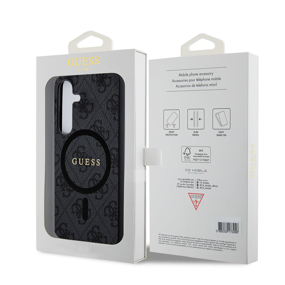 MagSafe hoesje voor Samsung Galaxy Z Flip7 F766, Guess, 4G Collection, Zwart