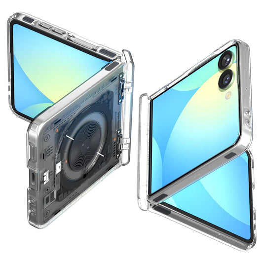 MagSafe hoesje voor Samsung Galaxy Z Flip7 F766, Spigen, Ultra Hybrid Pro Neo One, Transparant ACS09560