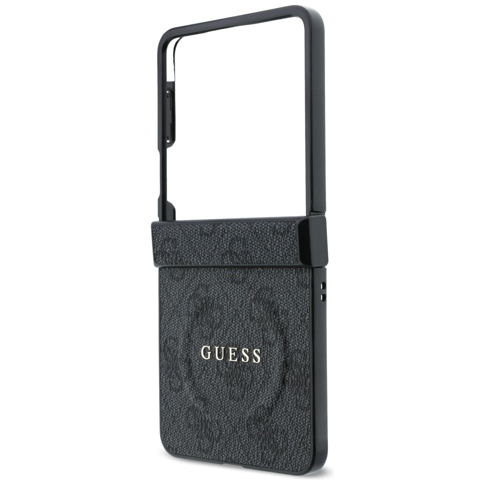 MagSafe-Hülle für Samsung Galaxy Z Flip8 F776, Guess, 4G Leather Classic, Schwarz