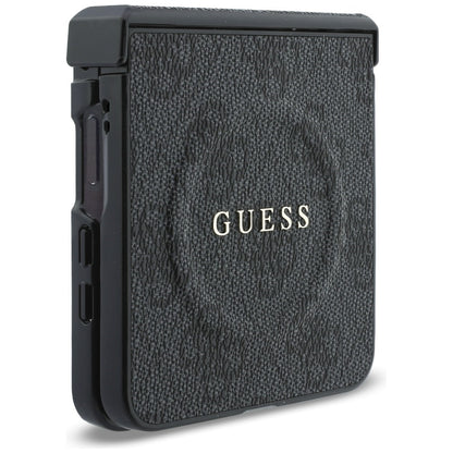 MagSafe-Hülle für Samsung Galaxy Z Flip8 F776, Guess, 4G Leather Classic, Schwarz