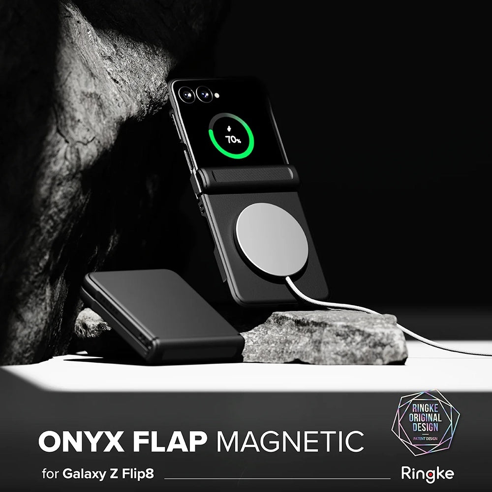 Coque MagSafe pour Samsung Galaxy Z Flip8 F776, Ringke, Onyx Flap, Noire