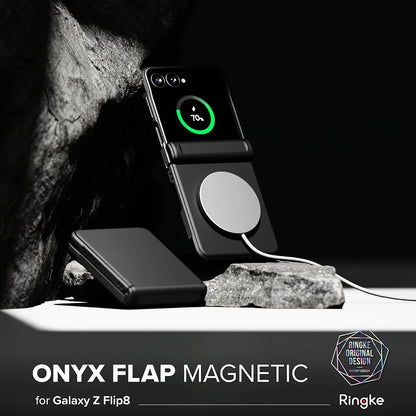 Coque MagSafe pour Samsung Galaxy Z Flip8 F776, Ringke, Onyx Flap, Noire