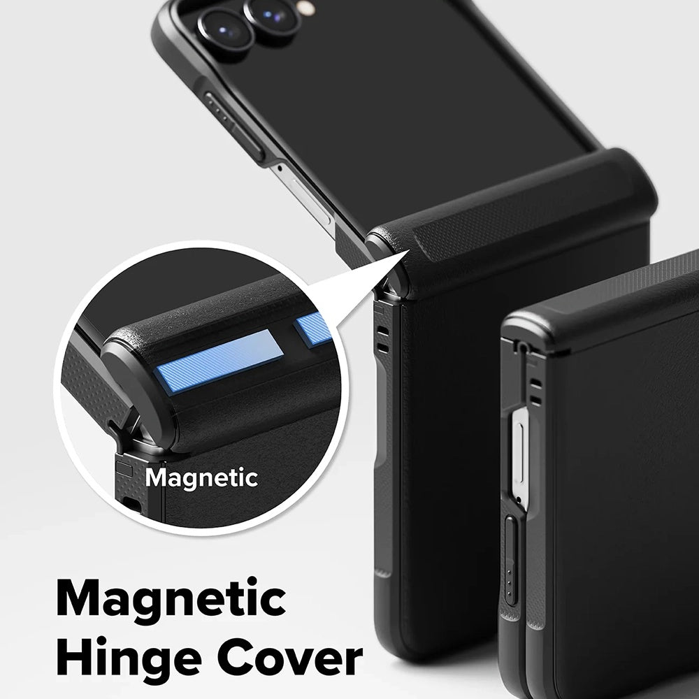 Coque MagSafe pour Samsung Galaxy Z Flip8 F776, Ringke, Onyx Flap, Noire