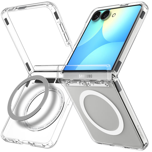 MagSafe-hoes voor Samsung Galaxy Z Flip8 F776, Spigen, Ultra Hybrid Pro, Transparant Wit ACS11524
