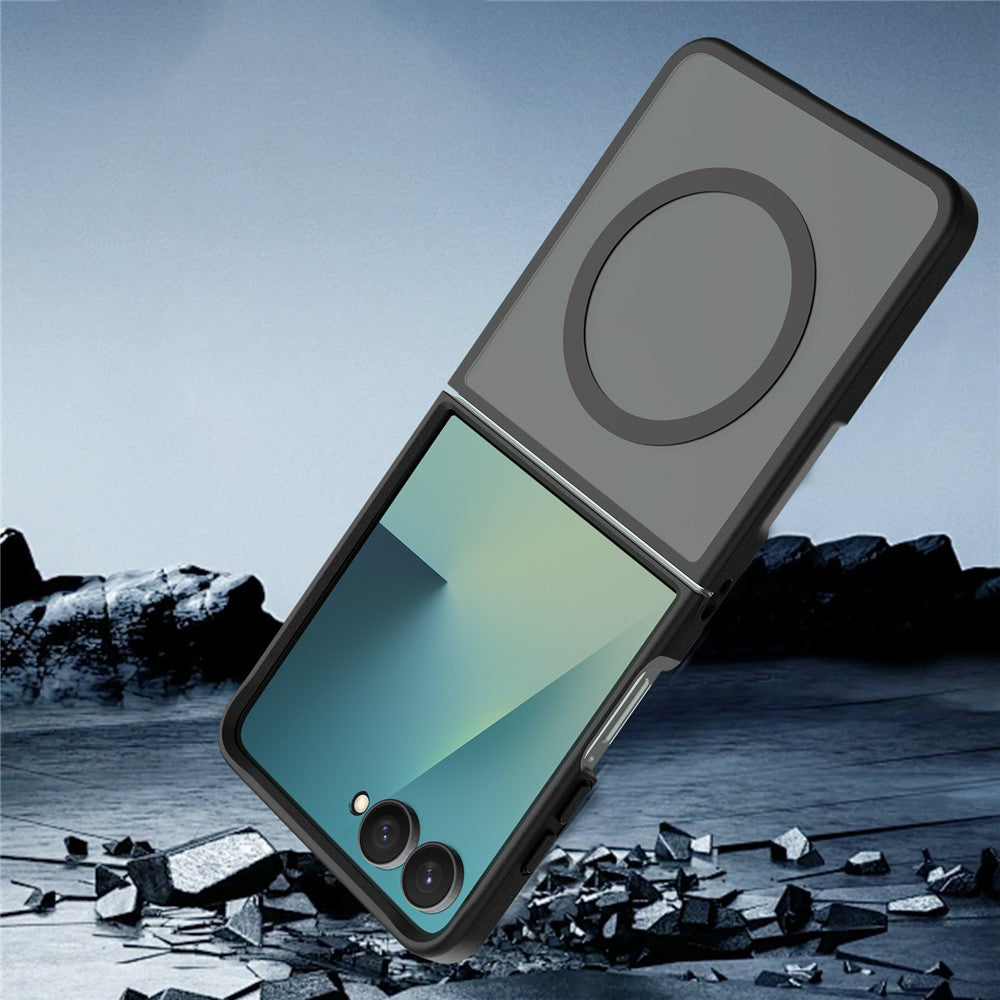 Coque MagSafe pour Samsung Galaxy Z Flip8 F776, Techsuit, PureFrost, Noir Satiné