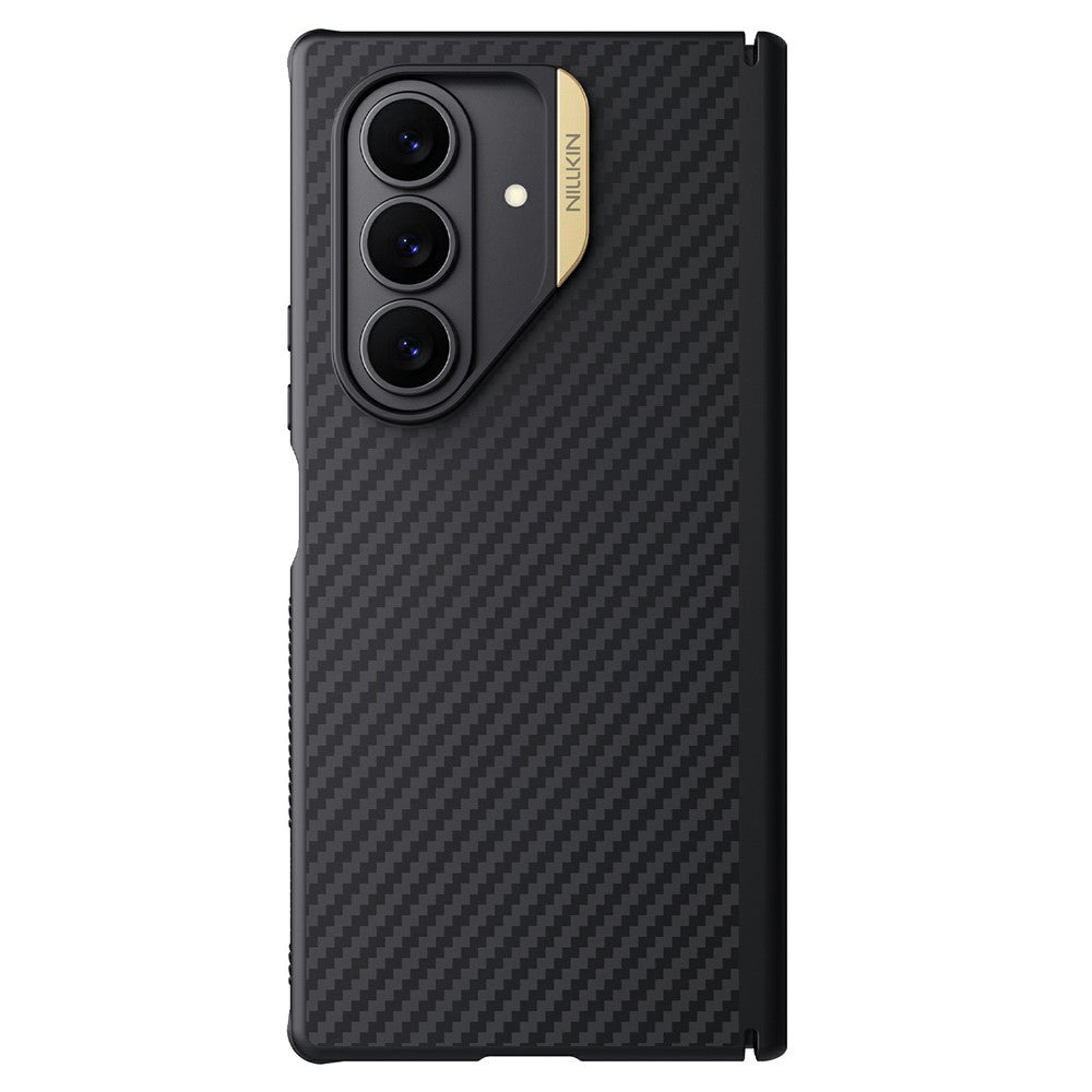 Coque MagSafe pour Samsung Galaxy Z Fold7 F966, Nillkin, Synthetic Fiber Pro, Noir Doré