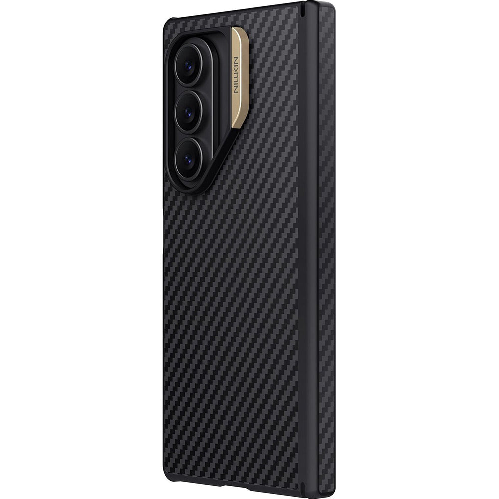 Coque MagSafe pour Samsung Galaxy Z Fold7 F966, Nillkin, Synthetic Fiber Pro, Noir Doré