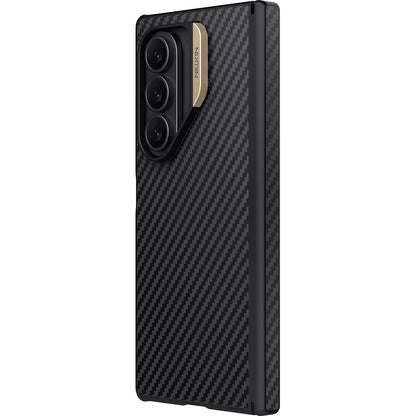 Coque MagSafe pour Samsung Galaxy Z Fold7 F966, Nillkin, Synthetic Fiber Pro, Noir Doré