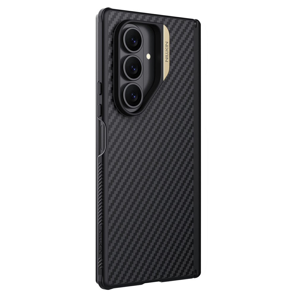 Coque MagSafe pour Samsung Galaxy Z Fold7 F966, Nillkin, Synthetic Fiber Pro, Noir Doré