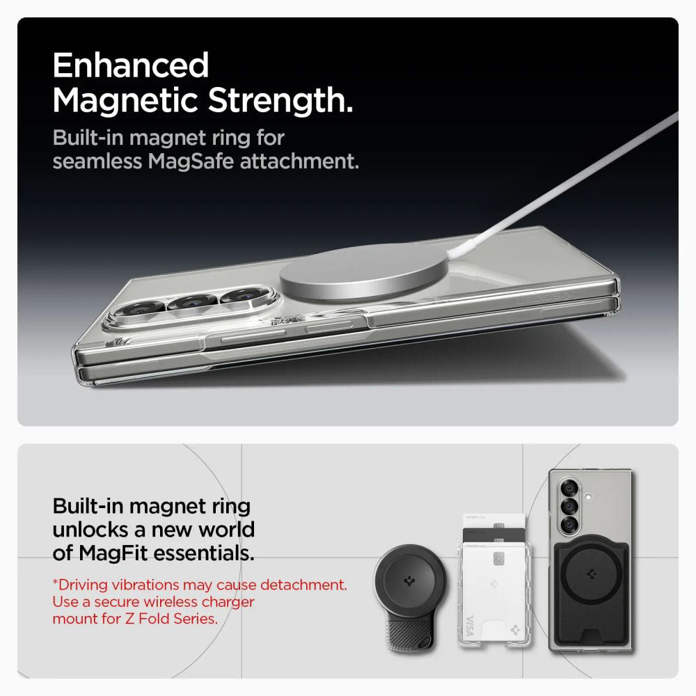 MagSafe hoesje voor Samsung Galaxy Z Fold7 F966, Spigen, Air Skin, Transparant