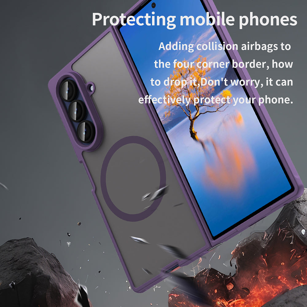 Coque MagSafe pour Samsung Galaxy Z Fold7 F966, Techsuit, HaloFrost II, Violet