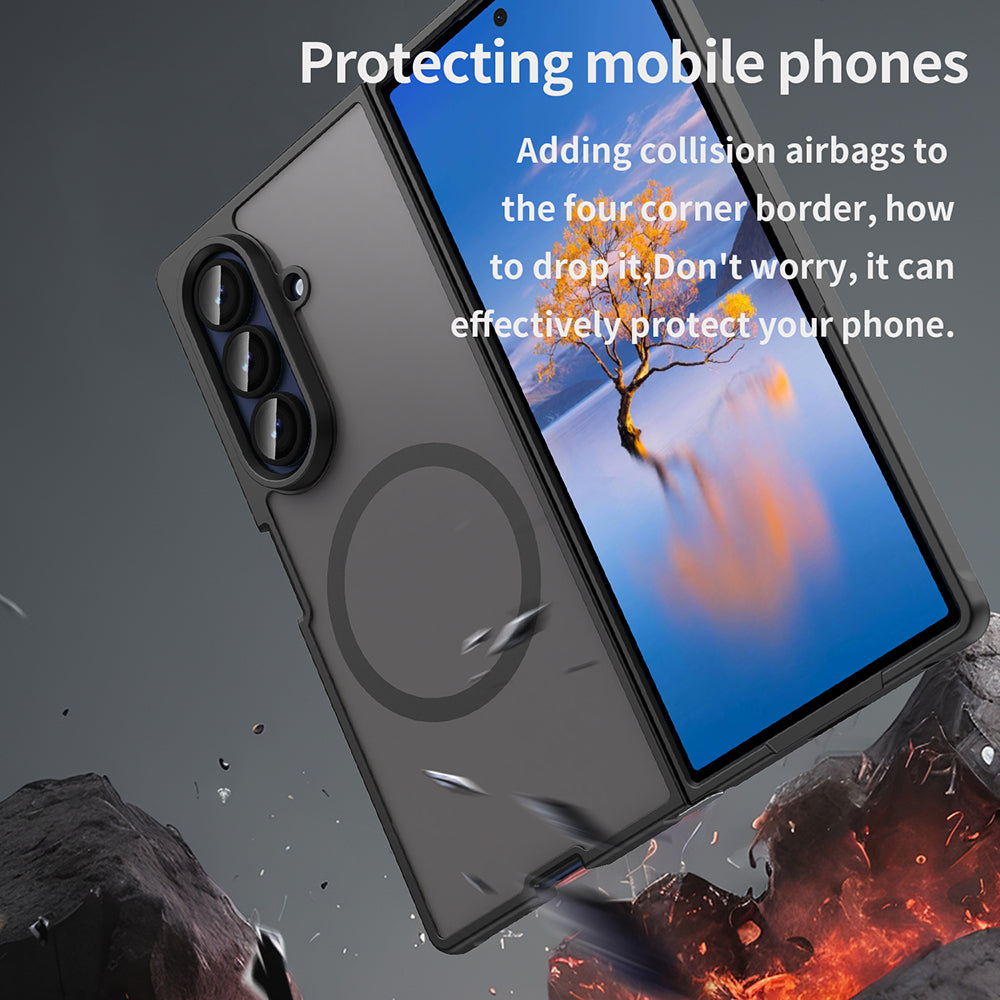 MagSafe-Hülle für Samsung Galaxy Z Fold7 F966, Techsuit, HaloFrost II, Schwarz