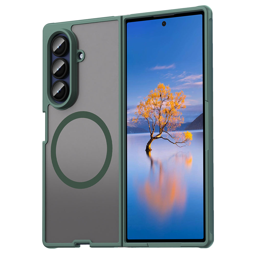 Coque MagSafe pour Samsung Galaxy Z Fold7 F966, Techsuit, HaloFrost II, Vert