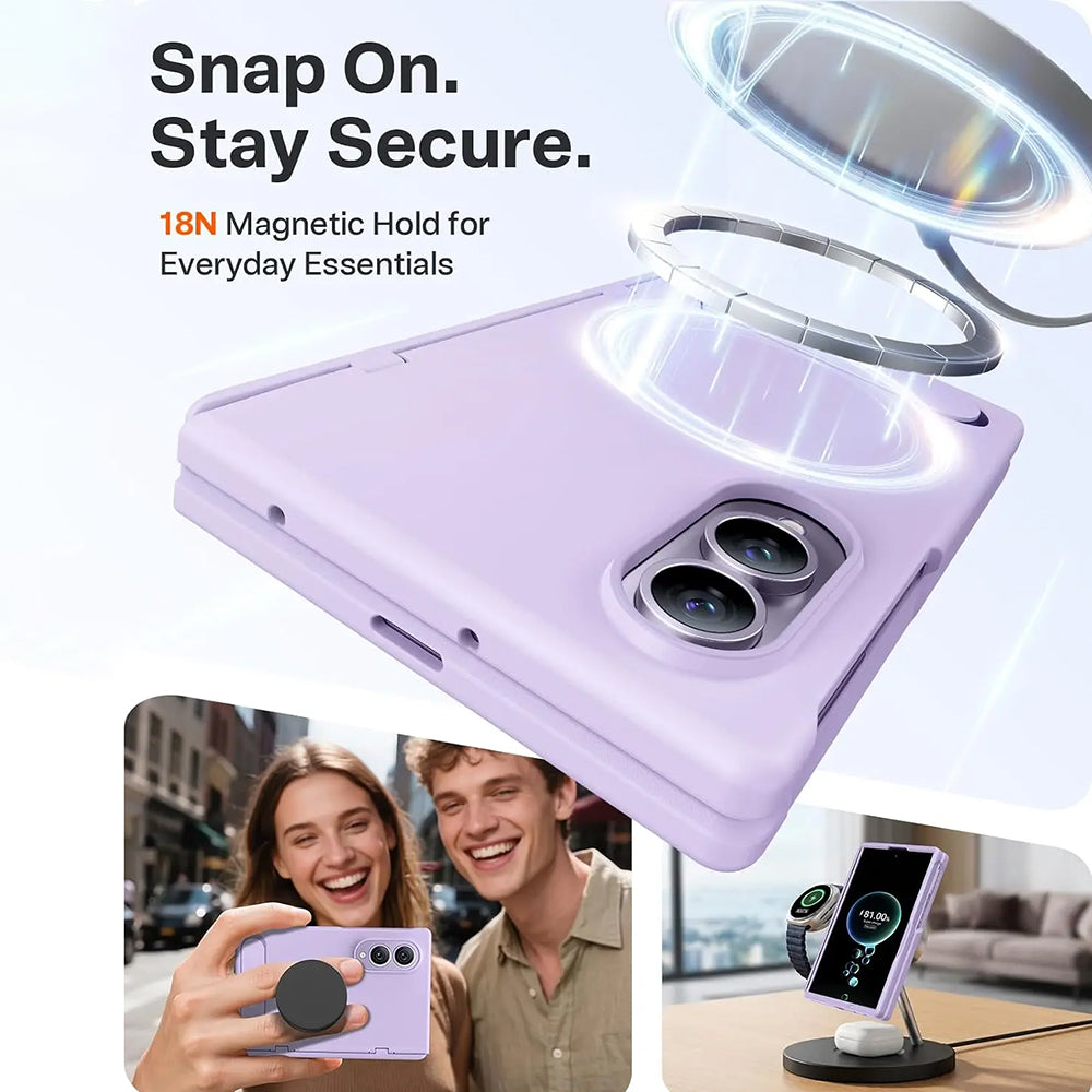 MagSafe-Hülle für Samsung Galaxy Z Fold8 F971, Torras, Ostand L1 Guardian, Hellviolett