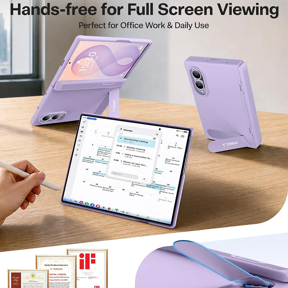 MagSafe-Hülle für Samsung Galaxy Z Fold8 F971, Torras, Ostand L1 Guardian, Hellviolett