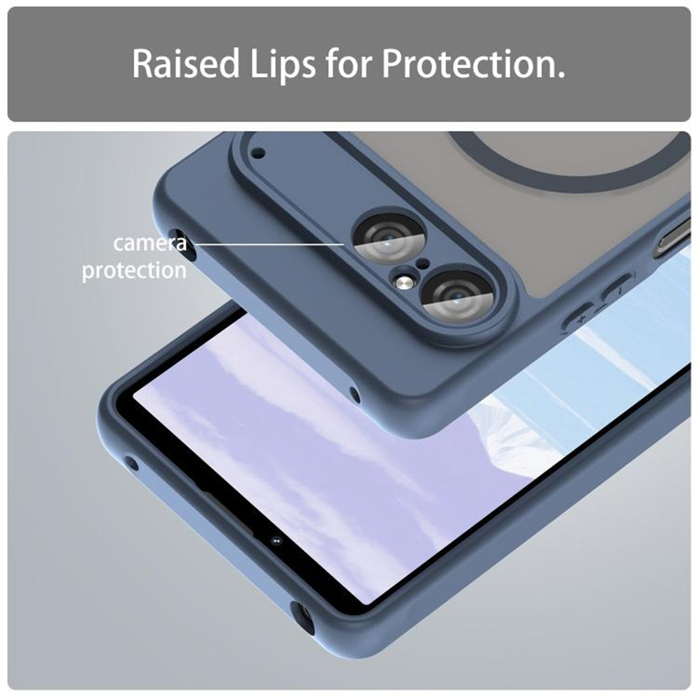 MagSafe hoesje voor Sony Xperia 10 VII, Techsuit, HaloFrost II, Marineblauw