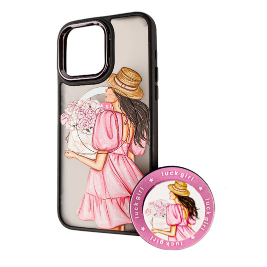 MagSafe-hoes voor Xiaomi Redmi 10A / 9C, BOTER, MagPopsocket Luck Girl, Multicolor