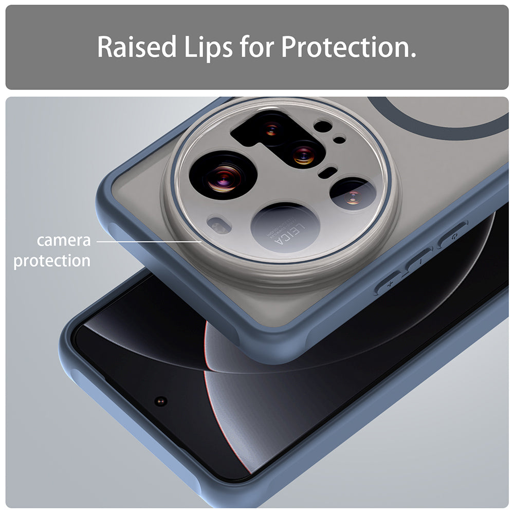 Coque MagSafe pour Xiaomi 15 Ultra, Techsuit, HaloFrost II, Bleu marine