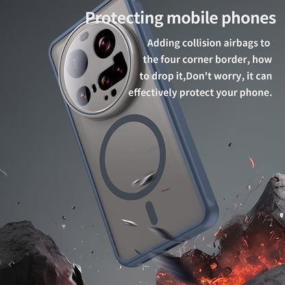Coque MagSafe pour Xiaomi 15 Ultra, Techsuit, HaloFrost II, Bleu marine