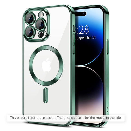 MagSafe-Hülle für Xiaomi 17T Pro, Techsuit, Luxury Crystal, Dunkelgrün