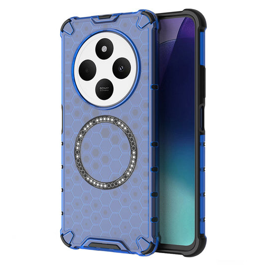 MagSafe-hoes voor Xiaomi Poco C75 / Redmi 14C, Techsuit, HoneyComb Shield, Blauw