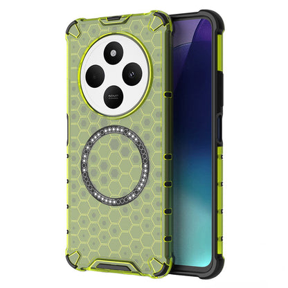 Coque MagSafe pour Xiaomi Poco C75 / Redmi 14C, Techsuit, HoneyComb Shield, Vert
