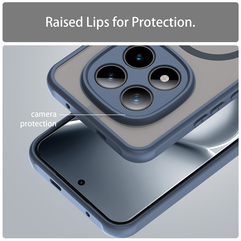 MagSafe hoesje voor Xiaomi Poco M8 Pro / Redmi Note 15 Pro+ 5G, Techsuit, HaloFrost II, Marineblauw