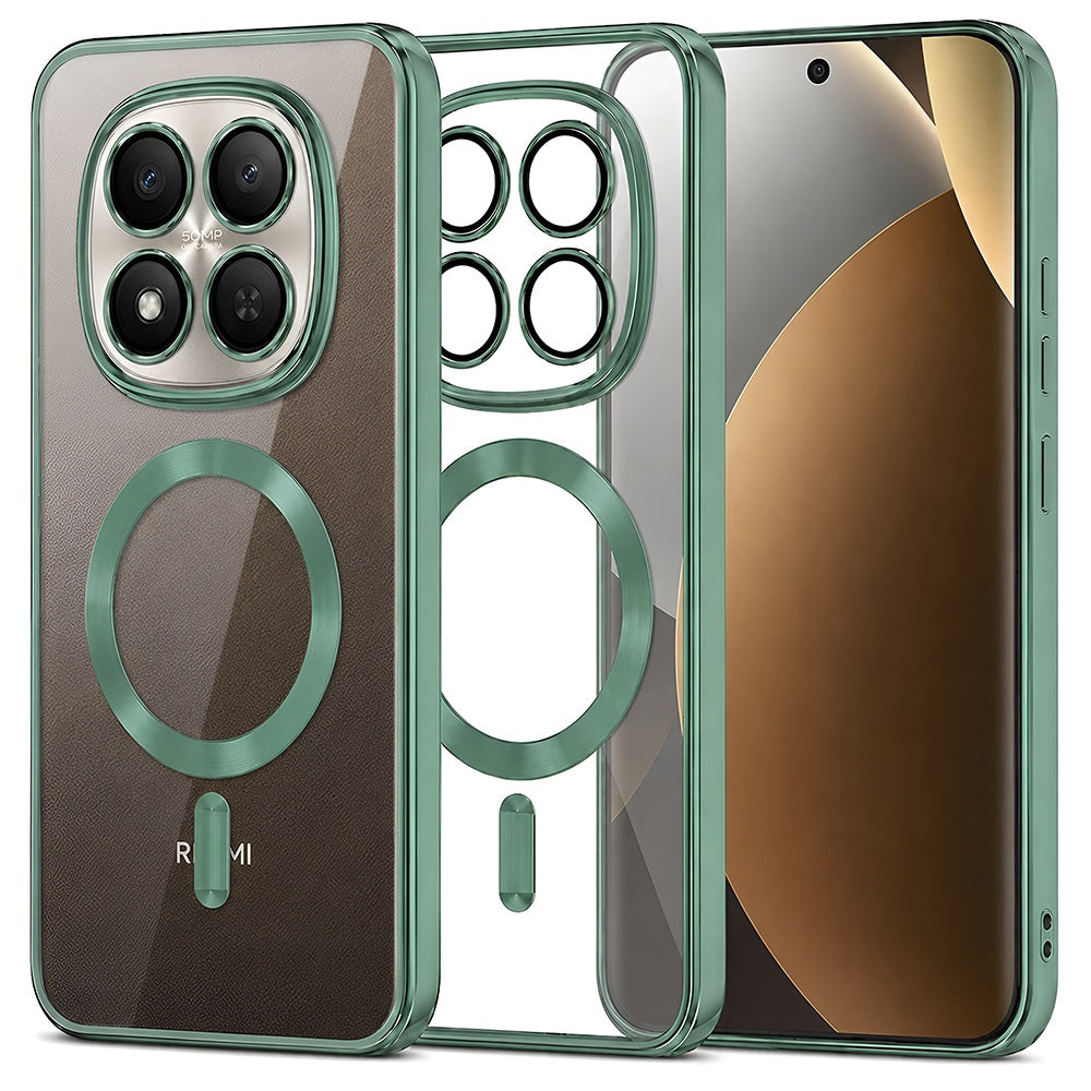 Coque MagSafe pour Xiaomi Poco M8 Pro / Redmi Note 15 Pro+ 5G, Techsuit, Luxury Crystal, Vert Clair