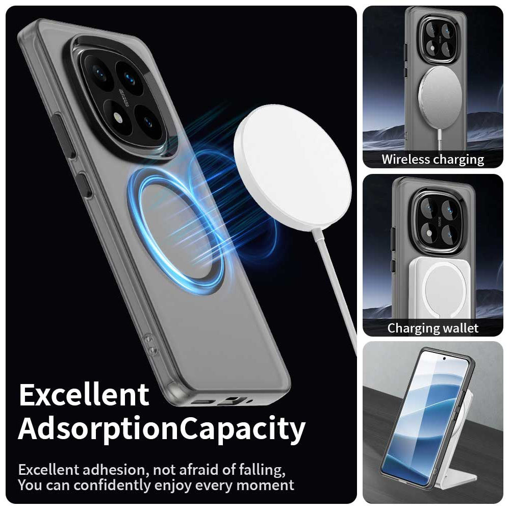 Coque MagSafe pour Xiaomi Poco X7 / Redmi Note 14 Pro 5G, Techsuit, CandyCase, Noire
