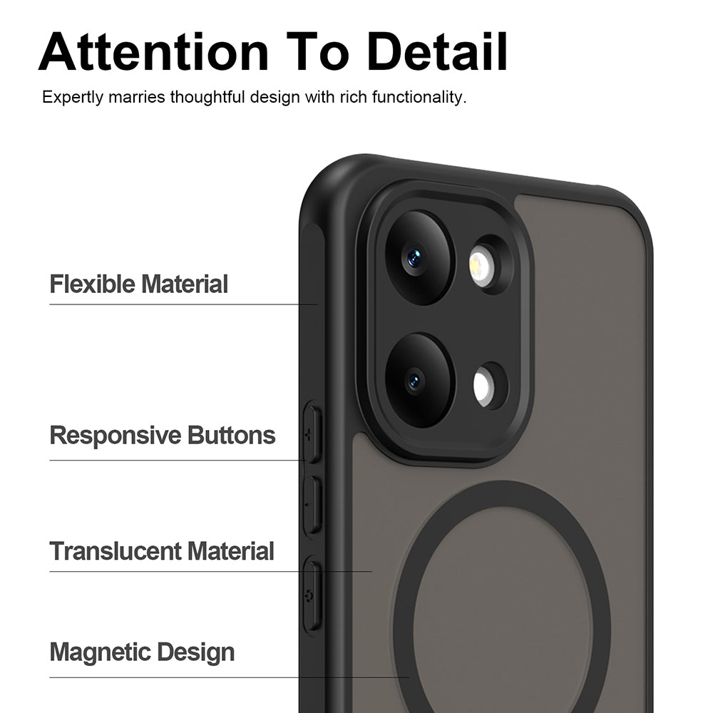 MagSafe-Hülle für Xiaomi Poco X8 Pro Max, Techsuit, HaloFrost II, Schwarz