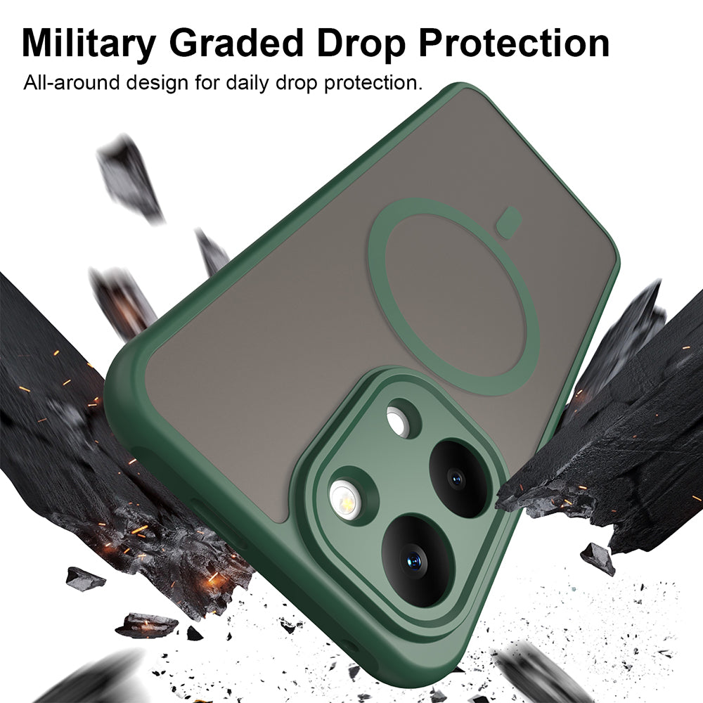 Coque MagSafe pour Xiaomi Poco X8 Pro Max, Techsuit, HaloFrost II, Vert