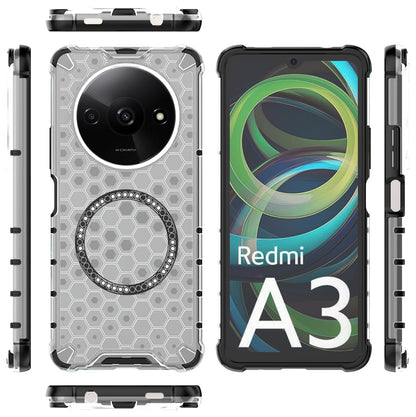 MagSafe-hoes voor Xiaomi Redmi A3x / A3, Techsuit, HoneyComb Shield, Wit