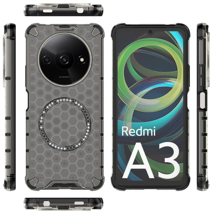 MagSafe-Hülle für Xiaomi Redmi A3x / A3, Techsuit, HoneyComb Shield, Schwarz