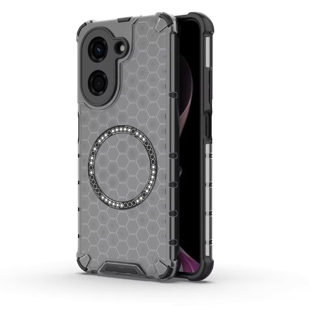 Coque MagSafe pour Xiaomi Redmi A5 4G (Régional), Techsuit, HoneyComb Shield, Noire