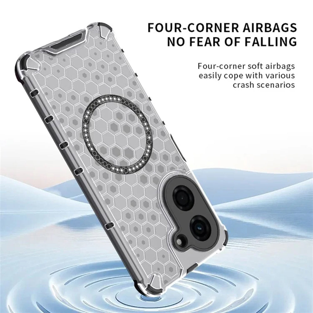 Coque MagSafe pour Xiaomi Redmi A5 4G (Régional), Techsuit, HoneyComb Shield, Noire