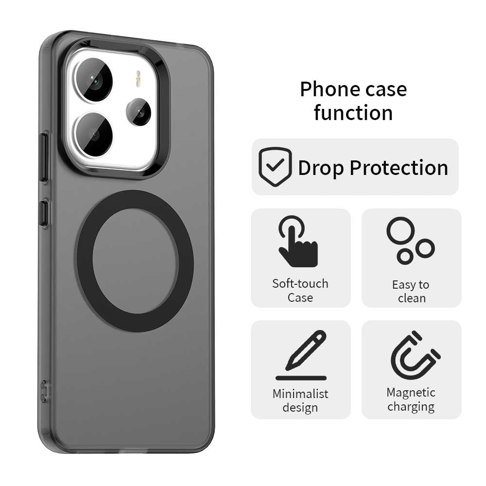 Coque MagSafe pour Xiaomi Redmi Note 14 4G (Régional), Techsuit, CandyCase, Noire