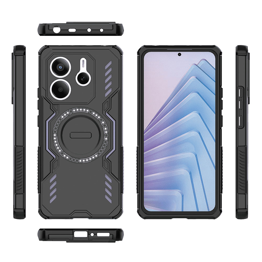 Coque MagSafe pour Xiaomi Redmi Note 14 5G, Techsuit, ArmorMag, Noire
