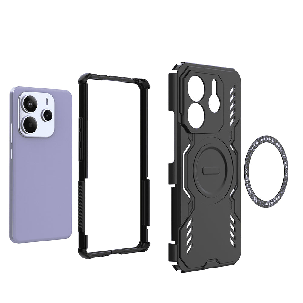 Coque MagSafe pour Xiaomi Redmi Note 14 5G, Techsuit, ArmorMag, Noire