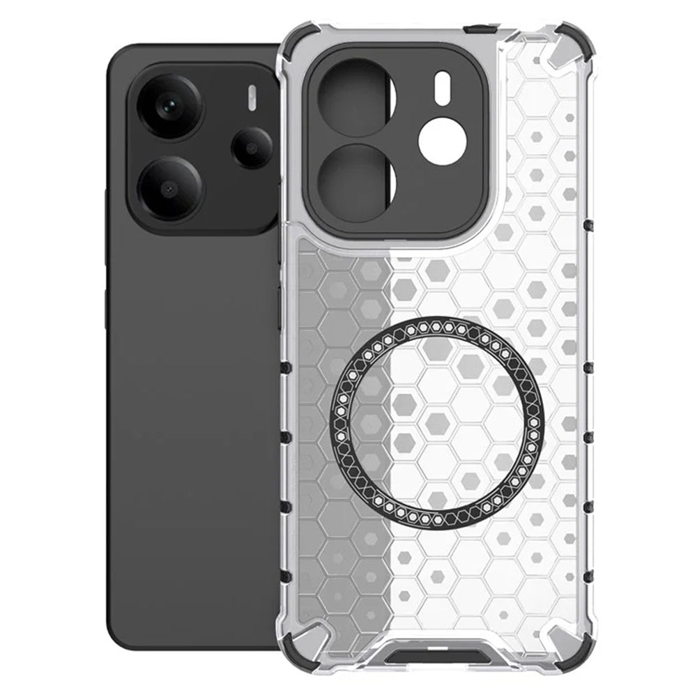 MagSafe-Hülle für Xiaomi Redmi Note 14 5G, Techsuit, HoneyComb Shield, Weiß