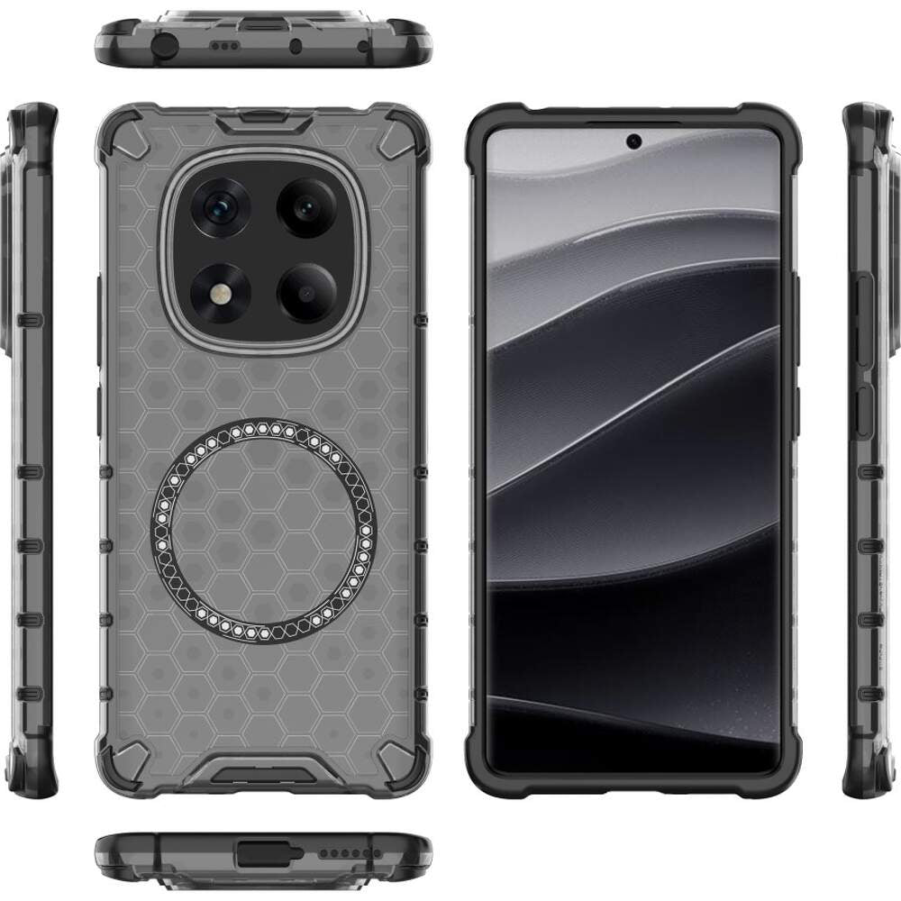 Coque MagSafe pour Xiaomi Redmi Note 14 Pro 4G, Techsuit, HoneyComb Shield, Noire